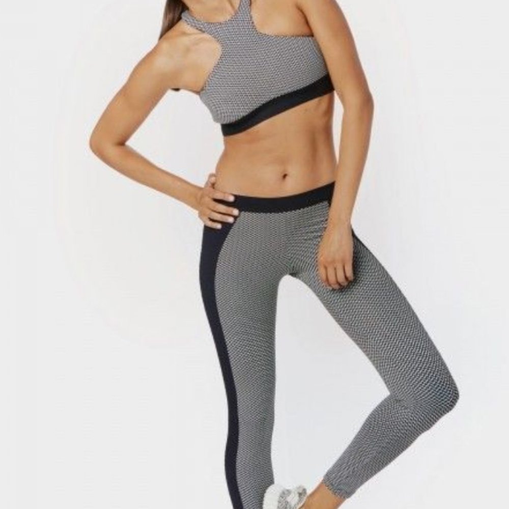 Blue Life Fit Jacquard Workout Set